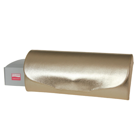 Futerał na duże okulary skóra metalik