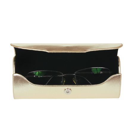 Futerał na duże okulary skóra metalik platyna