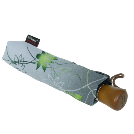 Parasol damski - kwiaty na szarym