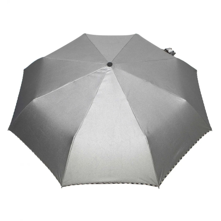 Parasol damski pełny automat srebrny metalic