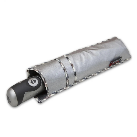 Parasol damski pełny automat srebrny metalic