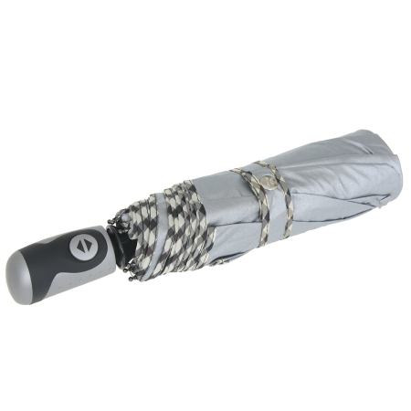 Parasol damski pełny automat srebrny metalic