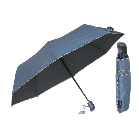 Parasol damski pełny automat niebieski metalic