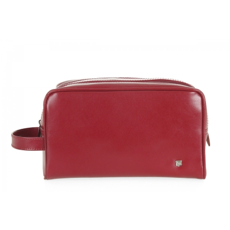 Kosmetyczka unisex naturalna bordowa skóra