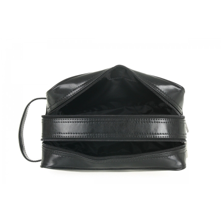 Kosmetyczka unisex naturalna czarna skóra