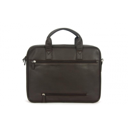 Torba na laptop ciemnobrązowa skóra licowa