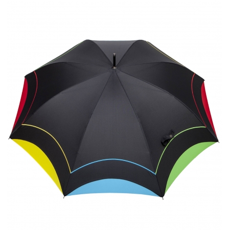 Parasol damski automat czarny z lamówką
