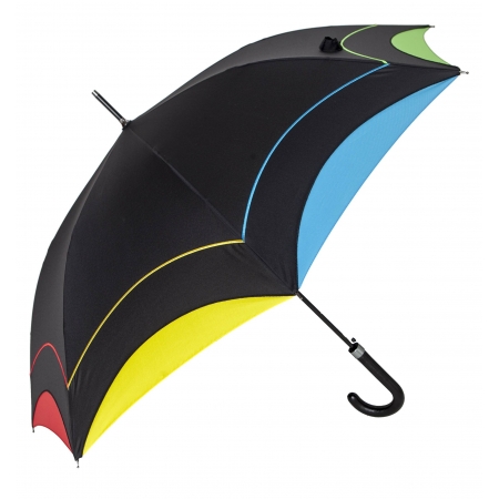 Parasol damski automat czarny z lamówką