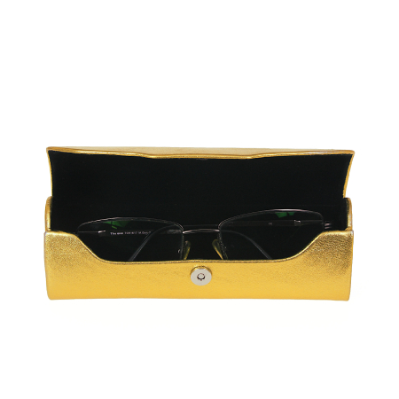 Futerał na okulary skóra metalik złoto