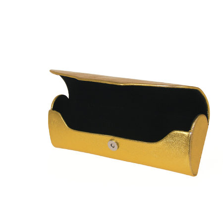 Futerał na okulary skóra metalik złoto