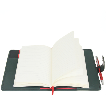 Okładka na notes, kalendarz, zielona skóra