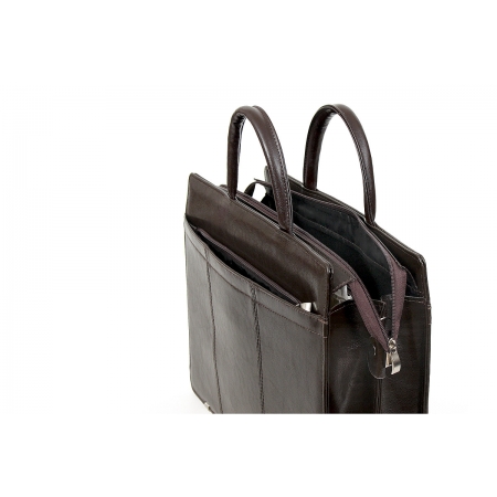 Torba damska naturalna ciemnobrązowa skóra