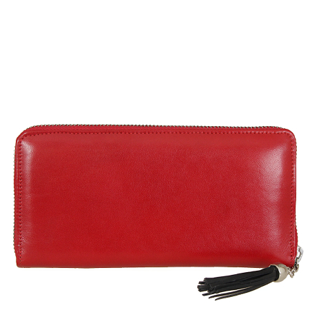 Portfel duży naturalna skóra czerwony