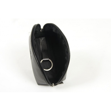 Kosmetyczka/etui naturalna czarna skóra-4814