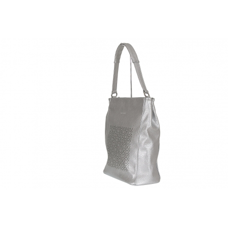 Torba shopperka srebrna
