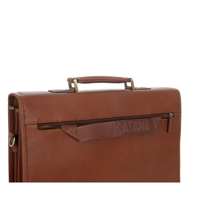 Teczka klasyczna z licowej brązowej skóry