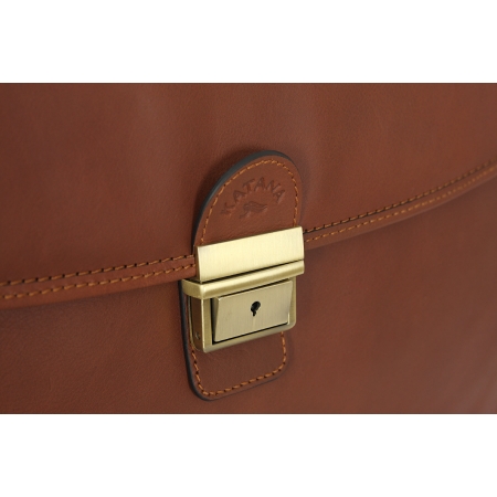 Teczka klasyczna z licowej brązowej skóry