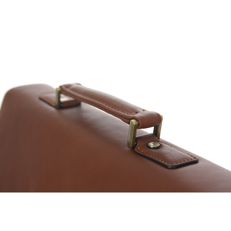 Teczka klasyczna z licowej brązowej skóry