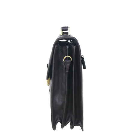 Teczka klasyczna z licowej ciemnobrązowej skóry