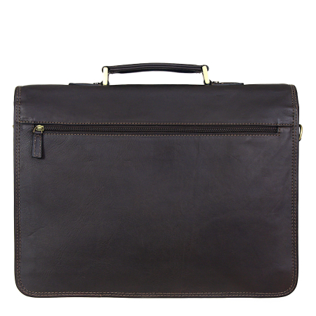 Teczka klasyczna z licowej ciemnobrązowej skóry