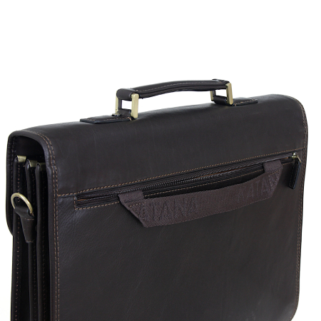 Teczka klasyczna z licowej ciemnobrązowej skóry