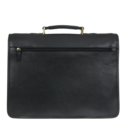 Teczka klasyczna z licowej czarnej skóry