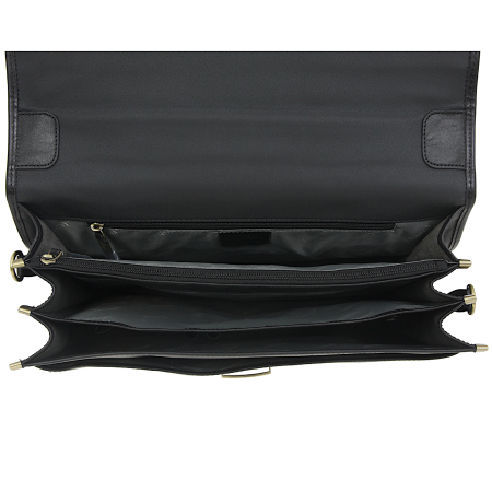 Teczka klasyczna z licowej czarnej skóry