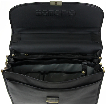 Teczka klasyczna z licowej czarnej skóry