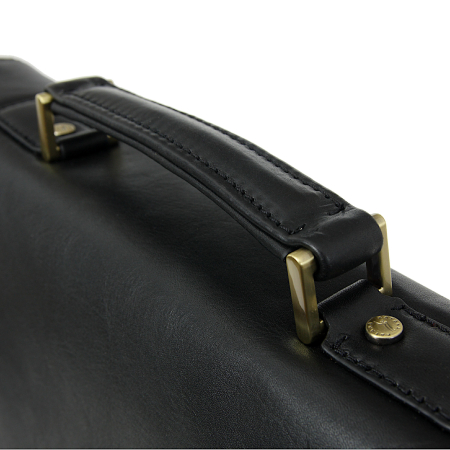 Teczka klasyczna z licowej czarnej skóry