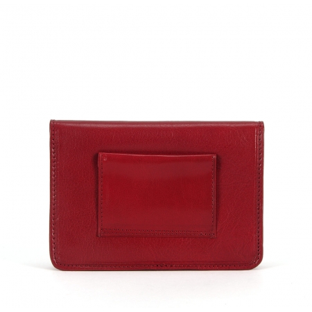 Saszetka na pasek naturalna bordowa skóra