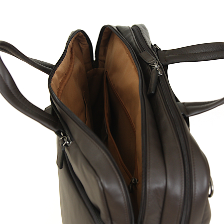 teczka - plecak ciemny brąz