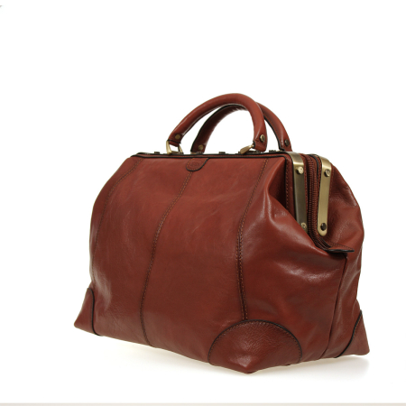 Kufer lekarski brązowa skóra licowa