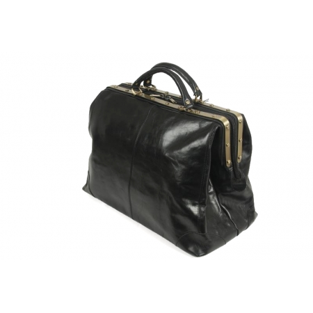 Kufer podróżny czarna skóra licowa