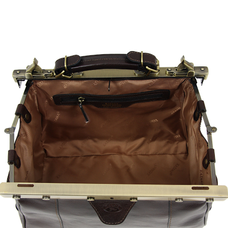 Kufer lekarski ciemnobrązowa skóra licowa