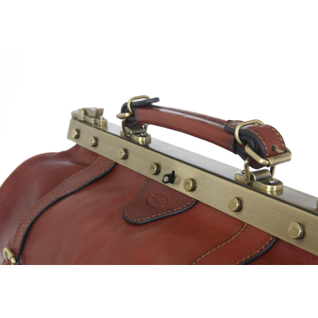 Kufer lekarski brązowa skóra licowa