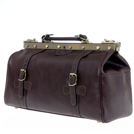 Kufer lekarski ciemnobrązowa skóra licowa