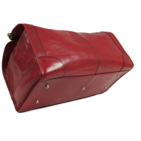 Kufer podróżny bordowa skóra licowa