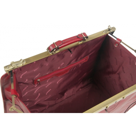 Kufer podróżny bordowa skóra licowa