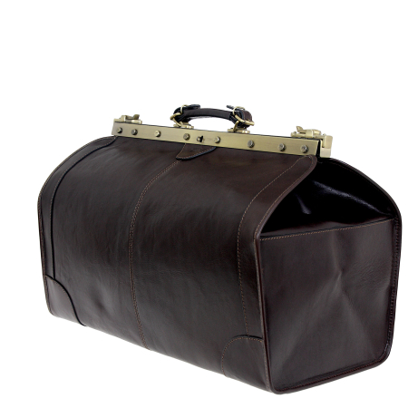 Kufer podróżny ciemnobrązowa skóra licowa