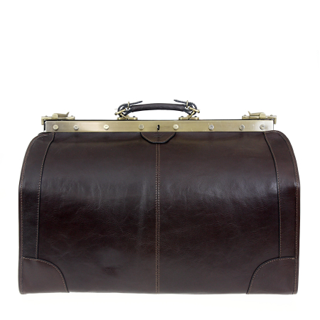 Kufer podróżny ciemnobrązowa skóra licowa