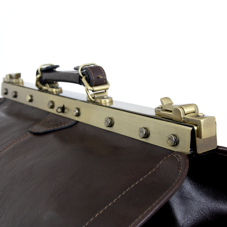 Kufer podróżny ciemnobrązowa skóra licowa