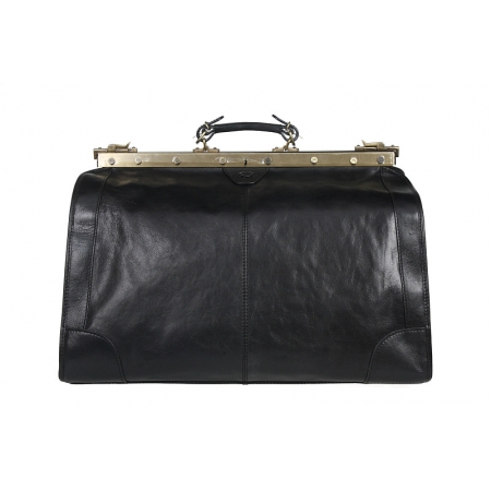 Kufer podróżny czarna skóra licowa