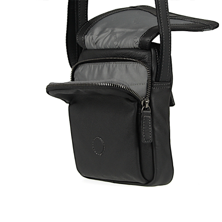 Raportówka czarna skóra naturalna